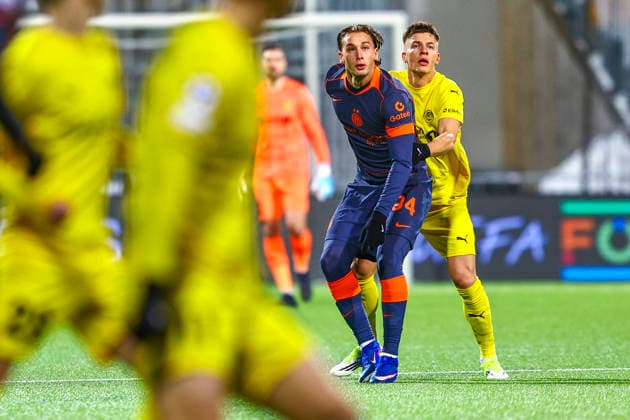 Football, Champions League 2025 2026 Bodo Glimt Inter Bodo 20260218 Inters Francesco Pio Esposito and Bodo Glimts Jostein Gundersen during the Champions League football match between Bodo Glimt and Inter at Aspmyra Stadium Photo Mats Torbergsen NTB Bodo Norway EDITORIAL USE ONLY RESTRICTED USE FOR BETTING COMPANIES  Copyright: xMatsxTorbergsenx xNTBx