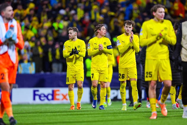 Football, Champions League 2025 2026 Bodo Glimt Inter 3 1 Bodo 20260218 Bodo Glimt players celebrate after the victory in the Champions League football match between Bodo Glimt and Inter at Aspmyra stadium Photo Thomas Andersen NTB Bodo Norway EDITORIAL USE ONLY RESTRICTED USE FOR BETTING COMPANIES  Copyright: xThomasxAndersenx xNTBx