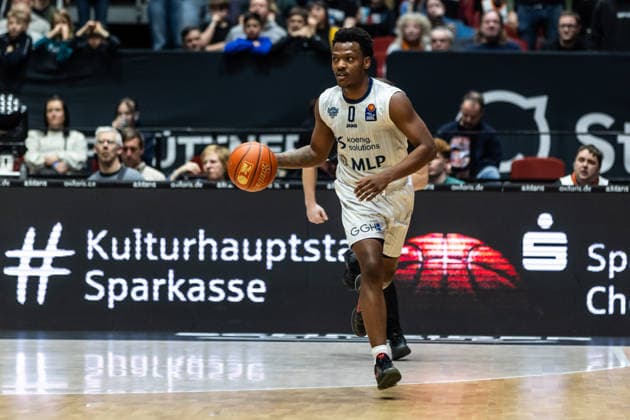 GER, easy-Credit Basketball-Bundesliga, Niners Chemnitz - MLP Academics Heidelberg. 18.02.2026, Messe, Chemnitz, GER, easy-Credit Basketball-Bundesliga, Niners Chemnitz - MLP Academics Heidelberg. Damariae Horne (MLP Academics Heidelberg 0) Foto Alexander Trienitz Chemnitz Messe Sachsen Deutschland