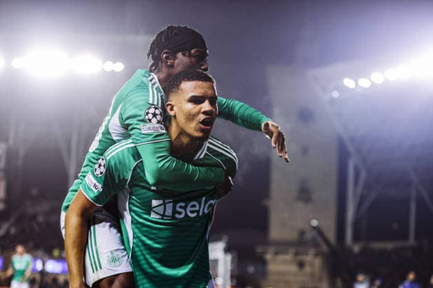 BAKU, AZERBAIJAN - FEBRUARY 18: Malick Thiaw of Newcastle United celebrates with Anthony Elanga after scoring a goal during the UEFA Champions League knockout phase play-off first leg football match between Qarabag and Newcastle United at the Tofiq Bahramov Republican Stadium in Baku on February 18, 2026. (Photo by Firudin Salimov Sports Press Photo) Copyright: xFirudinxSalimov SportsxPressxPhox Sportspressphoto_SPR94387