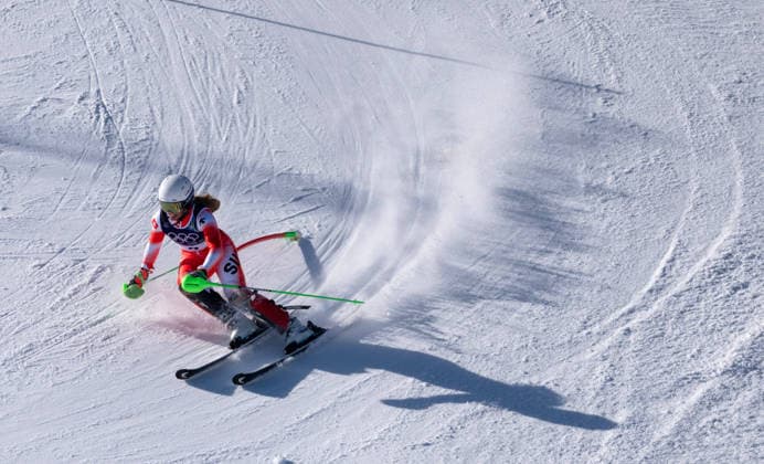 260218 -- CORTINA D AMPEZZO, Feb. 18, 2026 -- Camille Rast of Switzerland competes during the alpine skiing women s slalom run 2 at the Milan-Cortina 2026 Olympic Winter games, Winterspiele,Spiele, Summer games in Cortina, Italy, Feb. 18, 2026. MICO2026ITALY-CORTINA D AMPEZZO-OLYMPIC WINTER GAMES-ALPINE SKIING-WOMEN S SLALOM FeixMaohua  (MICO2026)ITALY-CORTINA D AMPEZZO-OLYMPIC WINTER GAMES-ALPINE SKIING-WOMEN S SLALOM IMAGO FeixMaohua  imago images 0847986613