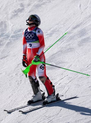 260218 -- CORTINA D AMPEZZO, Feb. 18, 2026 -- Camille Rast of Switzerland reacts after the alpine skiing women s slalom run 2 at the Milan-Cortina 2026 Olympic Winter games, Winterspiele,Spiele, Summer games in Cortina, Italy, Feb. 18, 2026. MICO2026ITALY-CORTINA D AMPEZZO-OLYMPIC WINTER GAMES-ALPINE SKIING-WOMEN S SLALOM FeixMaohua  (MICO2026)ITALY-CORTINA D AMPEZZO-OLYMPIC WINTER GAMES-ALPINE SKIING-WOMEN S SLALOM IMAGO FeixMaohua  imago images 0847986642