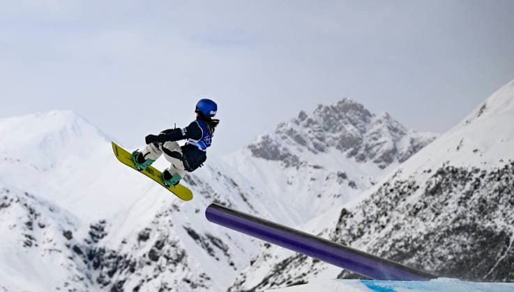 260218 -- LIVIGNO, Feb. 18, 2026 -- Fukada Mari of Japan competes during the snowboard women s slopestyle final at the Milan-Cortina 2026 Olympic Winter games, Winterspiele,Spiele, Summer games in Livigno, Italy, Feb. 18, 2026. MICO2026ITALY-LIVIGNO-OLYMPIC WINTER GAMES-SNOWBOARD-WOMEN S SNOWBOARD SLOPESTYLE-FINAL XiaxYifang  (MICO2026)ITALY-LIVIGNO-OLYMPIC WINTER GAMES-SNOWBOARD-WOMEN S SNOWBOARD SLOPESTYLE-FINAL IMAGO XiaxYifang  imago images 0847986664