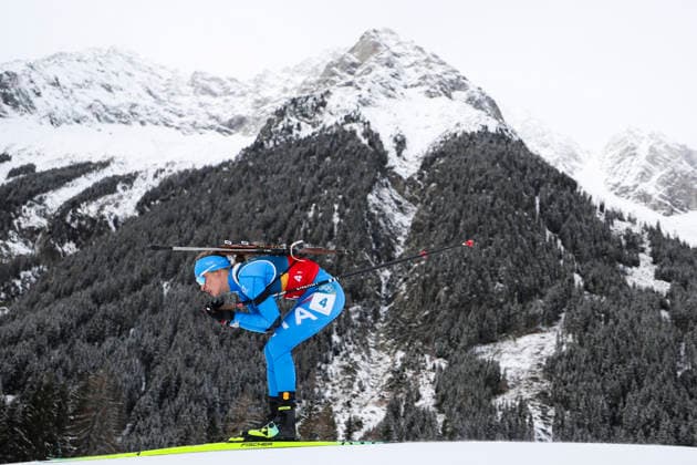 (260219) -- ANTERSELVA, Feb. 19, 2026 -- Hannah Auchentaller of Italy competes during the biathlon women s 4x6km relay at the 2026 Milan-Cortina Winter Olympics in Anterselva, Italy, Feb. 18, 2026. ) (MICO2026)ITALY-ANTERSELVA-OLYMPIC Winter games, Winterspiele,Spiele, Summer games BIATHLON-WOMEN S 4x6KM RELAY ZhangxTao 
