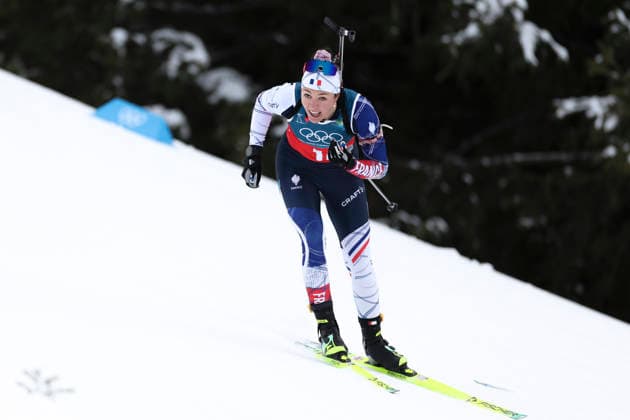 (260219) -- ANTERSELVA, Feb. 19, 2026 -- Camille Bened of France competes during the biathlon women s 4x6km relay at the 2026 Milan-Cortina Winter Olympics in Anterselva, Italy, Feb. 18, 2026. ) (MICO2026)ITALY-ANTERSELVA-OLYMPIC Winter games, Winterspiele,Spiele, Summer games BIATHLON-WOMEN S 4x6KM RELAY ZhangxTao 