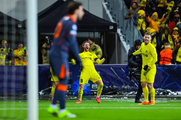 Football, Champions League 2025 2026 Bodo Glimt Inter 3 1 Bodoe 20260218 Bodoe Glimts Kasper Hoegh reacts during the Champions League football match between Bodoe Glimt and Inter at Aspmyra Stadium Photo Thomas Andersen NTB Bodoe Norway EDITORIAL USE ONLY RESTRICTED USE FOR BETTING COMPANIES  Copyright: xThomasxAndersenx xNTBx