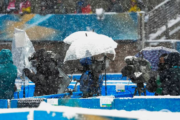 Winter Olympics in Milan Cortina 2026 Val di Fiemme, Italy 20260219. Snowy weather before the combined team sprint on the large hill in the Predazzo Ski jumping, Skispringen, Ski, nordisch Stadium during the Winter Olympics in Milano Cortina 2026. Photo: Lise Aserud NTB Val di Fiemme Italy EDITORIAL USE ONLY. RESTRICTED USE FOR BETTING COMPANIES Ref:_SPOJKVanuuqdbk.jpg *** Winter Olympics in Milan Cortina 2026 Val di Fiemme, Italy 20260219 Snowy weather before the combined team sprint on the large hill in the Predazzo Ski Jumping Stadium during the Winter Olympics in Milan Cortina 2026 Photo Lise Aserud NTB Val di Fiemme Italy EDITORIAL USE ONLY RESTRICTED USE FOR BETTING COMPANIES  Copyright: xLisexAserudx xNTBx