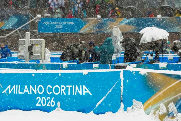 Winter Olympics in Milan Cortina 2026 Val di Fiemme, Italy 20260219. Snowy weather before the combined team sprint on the large hill in the Predazzo Ski jumping, Skispringen, Ski, nordisch Stadium during the Winter Olympics in Milano Cortina 2026. Photo: Lise Aserud NTB Val di Fiemme Italy EDITORIAL USE ONLY. RESTRICTED USE FOR BETTING COMPANIES Ref:_SPOK6JCDULKTco.jpg *** Winter Olympics in Milan Cortina 2026 Val di Fiemme, Italy 20260219 Snowy weather before the combined team sprint on the large hill in the Predazzo Ski Jumping Stadium during the Winter Olympics in Milan Cortina 2026 Photo Lise Aserud NTB Val di Fiemme Italy EDITORIAL USE ONLY RESTRICTED USE FOR BETTING COMPANIES  Copyright: xLisexAserudx xNTBx