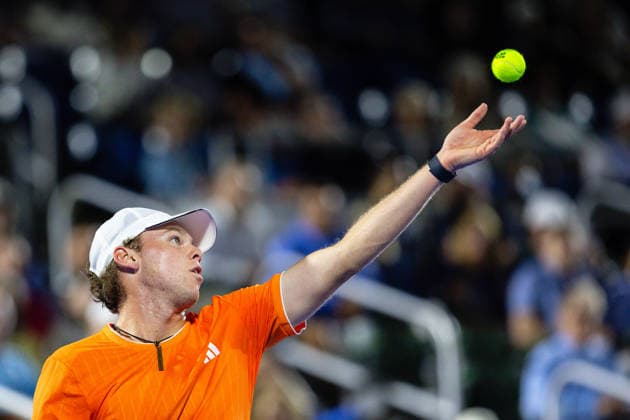 2026 Delray Beach Open - Day 3 Alex Michelsen of the USA plays against Sebastian Korda of the USA during their match on Day 3 of the Delray Beach Open at the Delray Tennis Center in Delray Beach, Florida, on February 18, 2026. Delray Beach FL United States  Copyright: xMauricioxPaizx originalFilename:paiz-2026delr260218_np58v.jpg