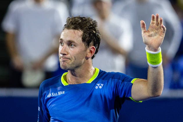 2026 Delray Beach Open - Day 3 Casper Ruud of Norway celebrates defeating Marcos Giron of the USA during their match on Day 3 of the Delray Beach Open at the Delray Tennis Center in Delray Beach, Florida, on February 18, 2026. Delray Beach FL United States  Copyright: xMauricioxPaizx originalFilename:paiz-2026delr260218_np5J4.jpg