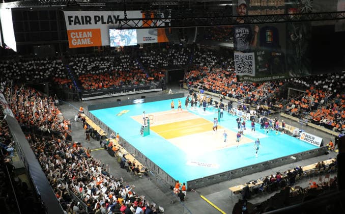 Max Schmeling Halle Übersicht Zuschauer Fans Volleyball CEV Champions League Herren Saison 2025 2026 18.02.2026 BR Volleys Berlin BRV vs. Sir Sicoma Monini Perugia