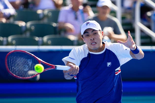2026 Delray Beach Open - Day 3 - Coleman Wong (Hong Kong) Vs Brandon Nakashima (USA) Brandon Nakashima of the USA plays against Coleman Wong of Hong Kong during their match on Day 3 of the Delray Beach Open at the Delray Tennis Center in Delray Beach, Florida, on February 18, 2026. Delray Beach FL United States  Copyright: xMauricioxPaizx originalFilename:paiz-2026delr260218_np0mv.jpg