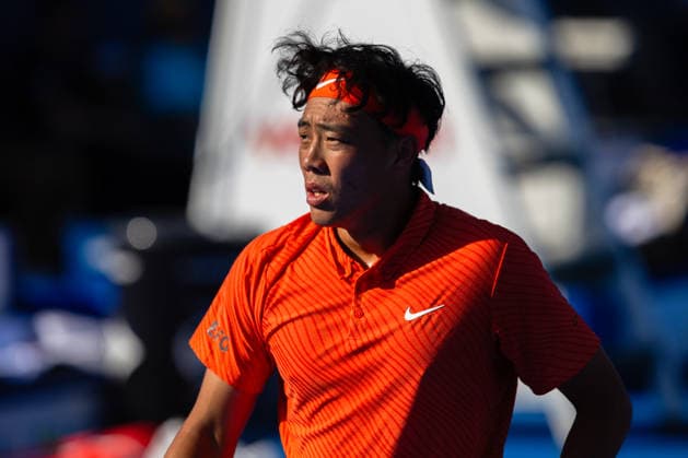 2026 Delray Beach Open - Day 3 - Coleman Wong (Hong Kong) Vs Brandon Nakashima (USA) Coleman Wong of Hong Kong plays against Brandon Nakashima of the USA during their match on Day 3 of the Delray Beach Open at the Delray Tennis Center in Delray Beach, Florida, on February 18, 2026. Delray Beach FL United States  Copyright: xMauricioxPaizx originalFilename:paiz-2026delr260218_npB7E.jpg