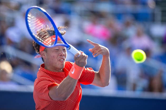 2026 Delray Beach Open - Day 3 - Coleman Wong (Hong Kong) Vs Brandon Nakashima (USA) Coleman Wong of Hong Kong plays against Brandon Nakashima of the USA during their match on Day 3 of the Delray Beach Open at the Delray Tennis Center in Delray Beach, Florida, on February 18, 2026. Delray Beach FL United States  Copyright: xMauricioxPaizx originalFilename:paiz-2026delr260218_npaYk.jpg