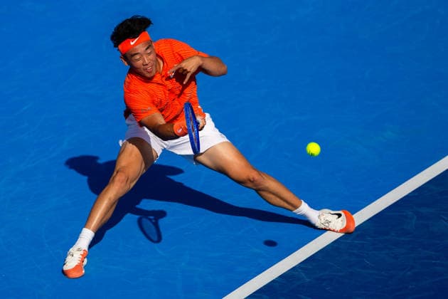 2026 Delray Beach Open - Day 3 - Coleman Wong (Hong Kong) Vs Brandon Nakashima (USA) Coleman Wong of Hong Kong plays against Brandon Nakashima of the USA during their match on Day 3 of the Delray Beach Open at the Delray Tennis Center in Delray Beach, Florida, on February 18, 2026. Delray Beach FL United States  Copyright: xMauricioxPaizx originalFilename:paiz-2026delr260218_npfkd.jpg