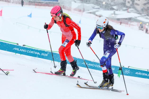 OLYMPICS - Winter Olympic Games, Olympische Spiele, Olympia, OS Milano Cortina 2026 BORMIO,ITALY,19.FEB.26 - OLYMPICS, SKI MOUNTAINEERING - Winter Olympic Games Milano Cortina 2026, sprint race. Image shows Johanna Hiemer (AUT) and Margot Ravinel (FRA).  GEPAxpictures xHaraldxSteiner