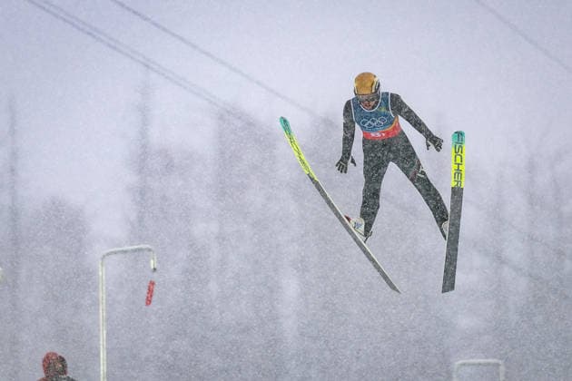 OLYMPICS - Winter Olympic Games, Olympische Spiele, Olympia, OS Milano Cortina 2026 PREDAZZO,ITALY,19.FEB.26 - OLYMPICS, NORDIC SKIING, NORDIC COMBINED, Ski jumping, Skispringen, Ski, nordisch - Winter Olympic Games Milano Cortina 2026, team sprint, large hill. Image shows Samuel Costa (ITA).  GEPAxpictures xMatthiasxTrinkl