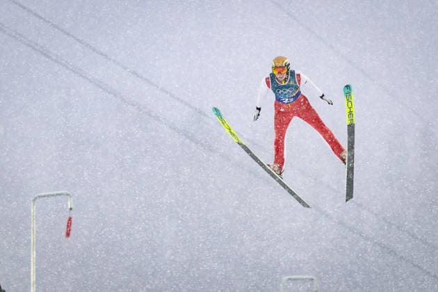 OLYMPICS - Winter Olympic Games, Olympische Spiele, Olympia, OS Milano Cortina 2026 PREDAZZO,ITALY,19.FEB.26 - OLYMPICS, NORDIC SKIING, NORDIC COMBINED, Ski jumping, Skispringen, Ski, nordisch - Winter Olympic Games Milano Cortina 2026, team sprint, large hill. Image shows Milosz Krzempek (POL).  GEPAxpictures xMatthiasxTrinkl