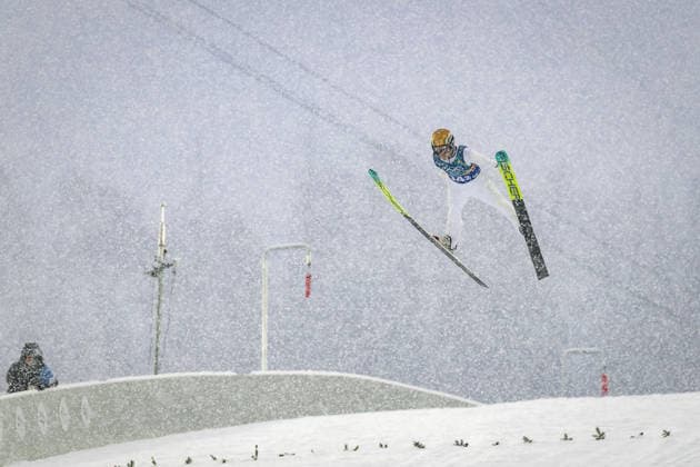 OLYMPICS - Winter Olympic Games, Olympische Spiele, Olympia, OS Milano Cortina 2026 PREDAZZO,ITALY,19.FEB.26 - OLYMPICS, NORDIC SKIING, NORDIC COMBINED, Ski jumping, Skispringen, Ski, nordisch - Winter Olympic Games Milano Cortina 2026, team sprint, large hill. Image shows Johannes Lamparter (AUT).  GEPAxpictures xMatthiasxTrinkl