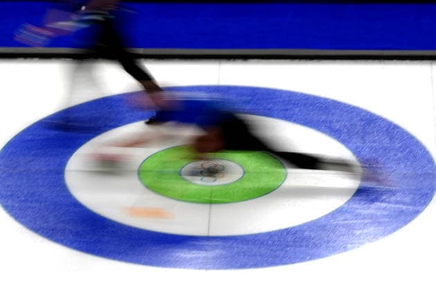 Italy ™s team during Curling Men Italy vs Swiss at Curling Arena at the Milano Cortina 2026 Winter Olympics, in Cortina (Italy) February 19 , 2026 (Spada LaPresse)  Copyright: xSpada LaPressex
