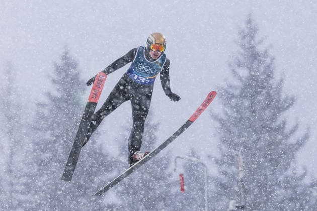 PREDAZZO, ITALY - FEBRUARY 19: Vinzenz Geiger (Germany) during the Nordic Combined Team Sprint at the Milano Cortina 2026 Olympics at Predazzo Ski jumping, Skispringen, Ski, nordisch Stadium on day 13 of the Milano Cortina 2026 Olympics on February 19, 2026 in Predazzo, Italy. Editorial use only. Italy Copyright: xSteffiexWunderlx