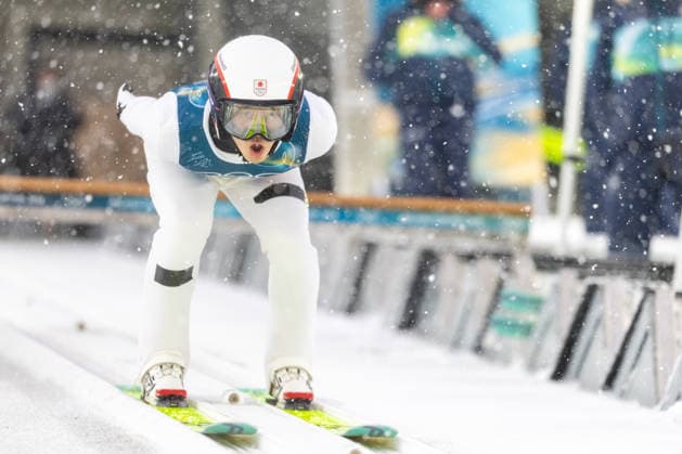 (260219) -- PREDAZZO, Feb. 19, 2026 -- Yamamoto Ryota of Japan competes during the Ski jumping, Skispringen, Ski, nordisch trial round of the nordic combined team sprint at the 2026 Milan-Cortina Winter Olympics in Predazzo, Italy, Feb. 19, 2026. ) (MICO2026)ITALY-PREDAZZO-OLYMPIC Winter games, Winterspiele,Spiele, Summer games NORDIC COMBINED-TEAM SPRINT HuangxWei 