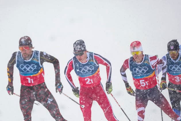Winter Olympics in Milan Cortina 2026 Val di Fiemme, Italy 20260219. Johannes Rydzek from Germany, Andreas Skoglund from Norway, Stefan Rettenegger from Austria and Akito Watabe from Japan during the combined team sprint 2 x 7.5 km Tesero CC-Stadium during the Winter Olympics in Milano Cortina 2026. Photo: Lise Aaserud NTB Val di Fiemme Italy EDITORIAL USE ONLY. RESTRICTED USE FOR BETTING COMPANIES Ref:_SPODqJ9XtxxL-I.jpg *** Winter Olympics in Milan Cortina 2026 Val di Fiemme, Italy 20260219 Johannes Rydzek from Germany, Andreas Skoglund from Norway, Stefan Rettenegger from Austria and Akito Watabe from Japan during the combined team sprint 2 x 7 5 km Tesero CC Stadium during the Winter Olympics in Milano Cortina 2026 Photo Lise Aaserud NTB Val di Fiemme Italy EDITORIAL USE ONLY RESTRICTED USE FOR BETTING COMPANIES  Copyright: xLisexAserudx xNTBx