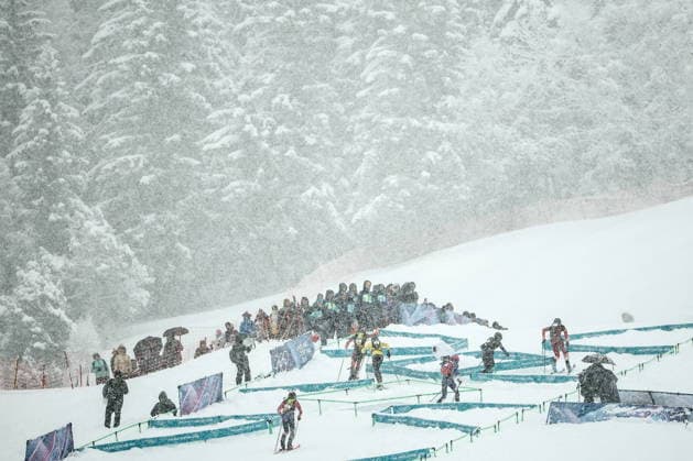 ITALY, LOMBARDY - FEBRUARY 19, 2026: The men s ski mountaineering sprint semifinals take place during the 2026 Winter Olympic Games, Olympische Spiele, Olympia, OS on the Stelvio slope of the Bormio Ski Resort in Bormio, Province of Sondrio. Mikhail Tereshchenko TASS  88945267