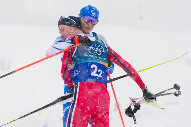 Winter Olympics in Milan Cortina 2026 Val di Fiemme, Italy 20260219. Jens Luraas Oftebro from Norway and Eero Hirvonen from Finland during combined team sprint 2 x 7.5 km Tesero CC-Stadium during the Winter Olympics in Milan Cortina 2026. Photo: Lise Aaserud NTB Val di Fiemme Italy EDITORIAL USE ONLY. RESTRICTED USE FOR BETTING COMPANIES Ref:_SPOdxmPDU6dAI8.jpg *** Winter Olympics in Milan Cortina 2026 Val di Fiemme, Italy 20260219 Jens Luraas Oftebro from Norway and Eero Hirvonen from Finland during combined team sprint 2 x 7 5 km Tesero CC Stadium during the Winter Olympics in Milan Cortina 2026 Photo Lise Aaserud NTB Val di Fiemme Italy EDITORIAL USE ONLY RESTRICTED USE FOR BETTING COMPANIES  Copyright: xLisexAserudx xNTBx