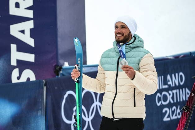 ITALY, LOMBARDY - FEBRUARY 19, 2026: Silver medalist Nikita Filippov of Russia poses during a victory ceremony for the men s ski mountaineering sprint heats during the 2026 Winter Olympic Games, Olympische Spiele, Olympia, OS on the Stelvio slope of the Bormio Ski Resort in Bormio, Province of Sondrio 2026 Winter Olympics: Ski Mountaineering  - ZUMAt113 20260219_zaa_t113_307 Copyright: xMikhailxTereshchenkox
