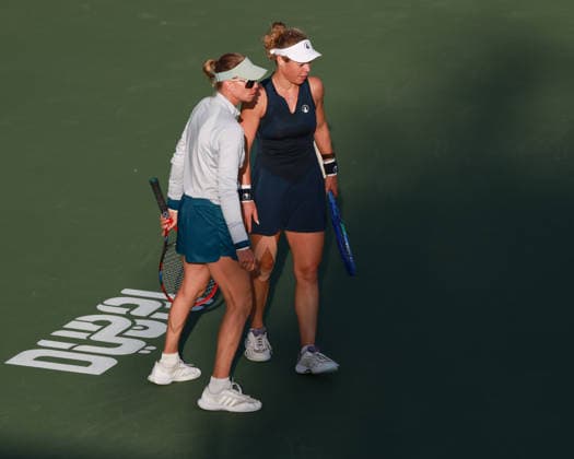 Laura Siegemund (GER), Vera Zvonareva, Damen Doppel, Ladies Doubles Dubai Duty Free Tennis Championships, Dubai, U.A.E., Copyright: xJuergenxHasenkopfx