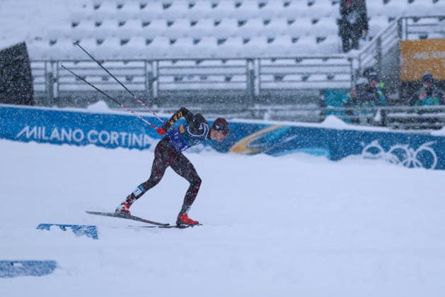 Olympische Winterspiele Milano Cortina 2026 Nordische Kombination Teamsprint am 19.02.2026 im Tesero Cross-Country Skiing Stadium in Cortina d™Ampezzo Vinzenz Geiger ( Deutschland ) *** Olympic Winter Games Milano Cortina 2026 Nordic Combined Team Sprint on 19 02 2026 at the Tesero Cross Country Skiing Stadium in Cortina d™Ampezzo Vinzenz Geiger Germany xMSx