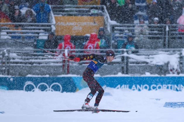 Olympische Winterspiele Milano Cortina 2026 Nordische Kombination Teamsprint am 19.02.2026 im Tesero Cross-Country Skiing Stadium in Cortina d™Ampezzo Vinzenz Geiger ( Deutschland ) *** Olympic Winter Games Milano Cortina 2026 Nordic Combined Team Sprint on 19 02 2026 at the Tesero Cross Country Skiing Stadium in Cortina d™Ampezzo Vinzenz Geiger Germany xMSx