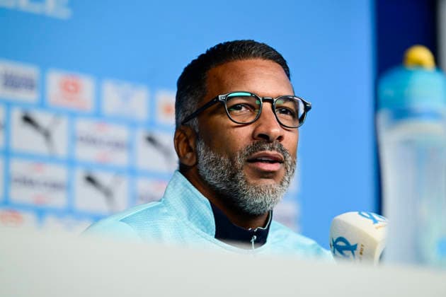 FOOTBALL : Presentation Habib Beye - 19 02 2026 - Marseille press conference, PK, Pressekonferenz of Habib Beye, new coach of Olympique de Marseille, on February, 19 2026 at the Robert Louis Dreyfus Centre. MarseilleFrance  Copyright: xWilliamxCannarellax