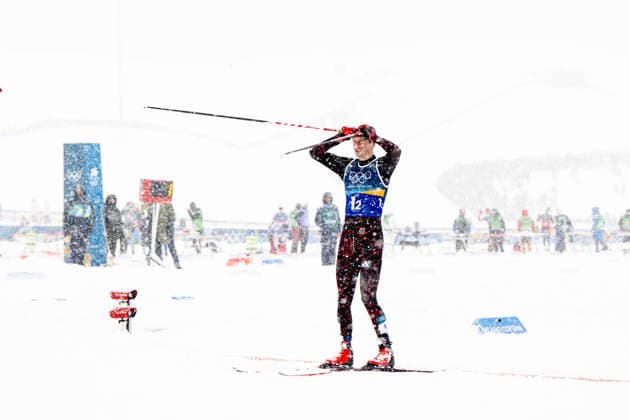 GEIGER Vinzenz (Deutschland) aergert sich im Ziel, ITA, Olympische Spiele Milano Cortina 2026, Olympia, Nordische Kombination, Teamsprint, 2 x 7,5 km Langlauf, 19.02.2026 ITA, Olympische Spiele Milano Cortina 2026, Olympia, Nordische Kombination, Teamsprint, 2 x 7,5 km Langlauf, 19.02.2026 Tesero *** GEIGER Vinzenz Germany aergert sich im Ziel, ITA, Olympic Games Milano Cortina 2026, Olympia, Nordic Combined, Team Sprint, 2 x 7,5 km Cross-Country, 19 02 2026 ITA, Olympic Games Milano Cortina 2026, Olympia, Nordic Combined, Team Sprint, 2 x 7,5 km Cross-Country, 19 02 2026 Tesero Copyright: xEibner-Pressefoto Memmlerx EP_MMR