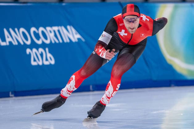 2026-02-19 - Milano Cortina 2026 Winter Olympics Speed skating, Eisschnelllauf 1500m Men MILAN, ITALY - FEBRUARY 19: Livio Wenger of Switzerland during the Speed Skating 1500m Men on day 15 of the Milano Cortina 2026 Winter Olympics at the Milano Speed Skating Arena on February 19, 2026 in Milan, Italy Milan Milano Speed Skating Arena Italy Content not available for redistribution in The Netherlands directly or indirectly through any third parties. Copyright: xAndrexWeeningx