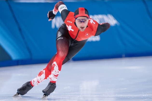 2026-02-19 - Milano Cortina 2026 Winter Olympics Speed skating, Eisschnelllauf 1500m Men MILAN, ITALY - FEBRUARY 19: Livio Wenger of Switzerland during the Speed Skating 1500m Men on day 15 of the Milano Cortina 2026 Winter Olympics at the Milano Speed Skating Arena on February 19, 2026 in Milan, Italy Milan Milano Speed Skating Arena Italy Content not available for redistribution in The Netherlands directly or indirectly through any third parties. Copyright: xAndrexWeeningx
