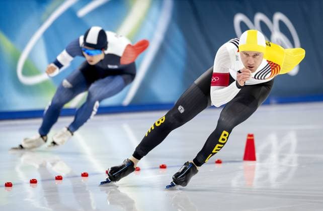 MILAN - Mathias Voste of Belgium during the 1500 meters long track Speed skating, Eisschnelllauf at the Milan Speed Skating Stadium at the Milan Winter Olympics. ROBIN VAN LONKHUIJSEN ANP xVIxANPxSportx xxANPxIVx 551189649 originalFilename: 551189649.jpg