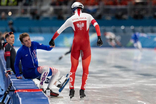Speed skating, Eisschnelllauf - Milano Cortina 2026 Winter Olympics: Day 13 Casey Dawson, Vladimir Semirunniy during Milano Cortina 2026 Winter Olympics Speed Skating Men s 1500m at Milano Speed Skating Stadium in Milan on February 19, 2026 Milan Italy  Copyright: xFotoxOlimpikx originalFilename:jastrzebowski-speedska260219_npNiV.jpg