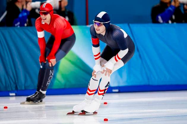 Alexander Farthofer of Austria and Didrik Eng Strand of Norway looks exhausted after Men s 1500m, Milano Cortina 2026 Winter Olympics: Day 13, Speed skating, Eisschnelllauf - Milano Cortina 2026 Winter Olympics: Day 13, Milano Speed Skating Stadium, February 19, 2026, Milan, Italy.