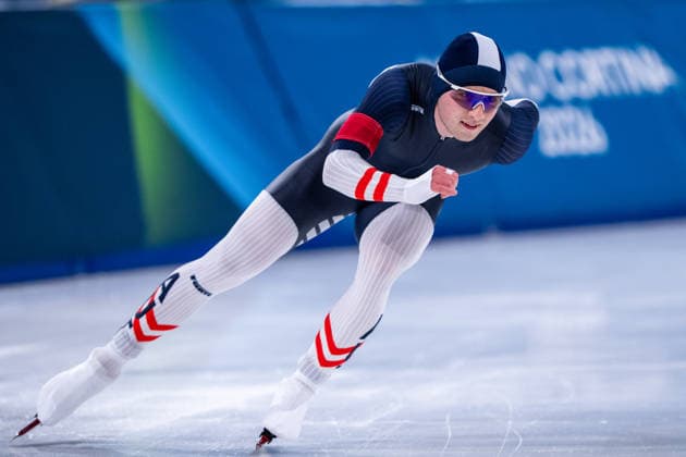 2026-02-19 - Milano Cortina 2026 Winter Olympics Speed skating, Eisschnelllauf 1500m Men MILAN, ITALY - FEBRUARY 19: Alexander Farthofer of Austria during the Speed Skating 1500m Men on day 15 of the Milano Cortina 2026 Winter Olympics at the Milano Speed Skating Arena on February 19, 2026 in Milan, Italy Milan Milano Speed Skating Arena Italy Content not available for redistribution in The Netherlands directly or indirectly through any third parties. Copyright: xAndrexWeeningx