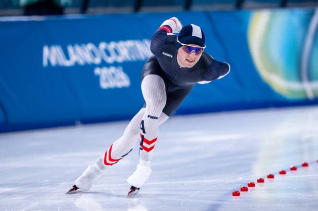 2026-02-19 - Milano Cortina 2026 Winter Olympics Speed skating, Eisschnelllauf 1500m Men MILAN, ITALY - FEBRUARY 19: Alexander Farthofer of Austria during the Speed Skating 1500m Men on day 15 of the Milano Cortina 2026 Winter Olympics at the Milano Speed Skating Arena on February 19, 2026 in Milan, Italy Milan Milano Speed Skating Arena Italy Content not available for redistribution in The Netherlands directly or indirectly through any third parties. Copyright: xAndrexWeeningx