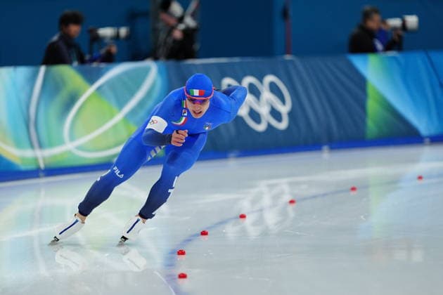 Davide Di Stefano during Men s 1500-meter Speed skating, Eisschnelllauf event at the 2026 Milan-Cortina Winter Olympics, Milan, Italy, February 19, 2026. Photo: Claudio Furlan LaPresse  Copyright: xClaudioxFurlan LaPressex