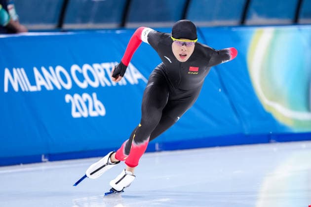 2026-02-19 - Milano Cortina 2026 Winter Olympics Speed skating, Eisschnelllauf 1500m Men MILAN, ITALY - FEBRUARY 19: Hanbin Liu of China during the Speed Skating 1500m Men on day 15 of the Milano Cortina 2026 Winter Olympics at the Milano Speed Skating Arena on February 19, 2026 in Milan, Italy Milan Milano Speed Skating Arena Italy Content not available for redistribution in The Netherlands directly or indirectly through any third parties. Copyright: xAndrexWeeningx