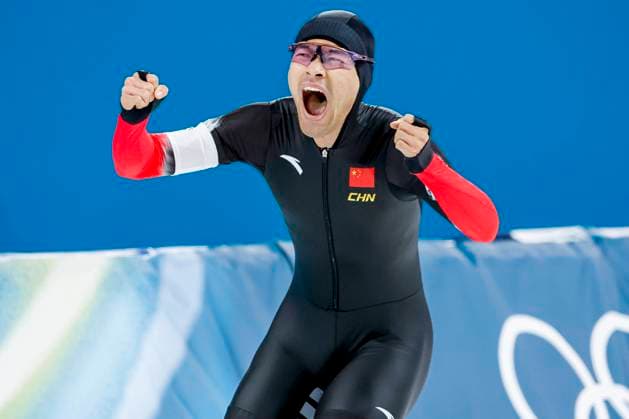 Zhongyan Ning of China celebrates after Men s 1500m, Milano Cortina 2026 Winter Olympics: Day 13, Speed skating, Eisschnelllauf - Milano Cortina 2026 Winter Olympics: Day 13, Milano Speed Skating Stadium, February 19, 2026, Milan, Italy.