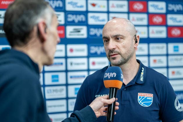 Milenko Bogicevic (Syntainics MBC, Head-Coach) im Interview, GER, MHP Riesen vs. Syntainics MBC Weissenfels, Basketball Bundesliga, easycredit BBL, 21. Spieltag, Spielzeit 2025 2026, 19.02.2026, GER, MHP Riesen vs. Syntainics MBC Weissenfels, Basketball Bundesliga, easycredit BBL, 21. Spieltag, Spielzeit 2025 2026, 19.02.2026 Ludwigsburg Copyright: xEibner-Pressefoto SaschaxWaltherx EP_EER