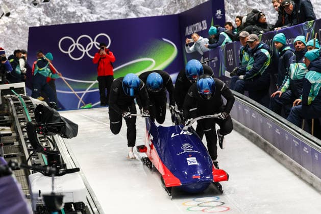 Milano Cortina 2026 - XXV Olympic Winter games, Winterspiele,Spiele, Summer games Cortina D Ampezzo - Italy Thursday , February 19 , 2026 Bobsleigh - Men s 4-man - Official training KRANZ Martin (LIE)  Copyright: xLucianoxMariaxBisi IPAxSportx xipa-agency.netx xx IPA_71737247 IPA_Agency_IPA71737247