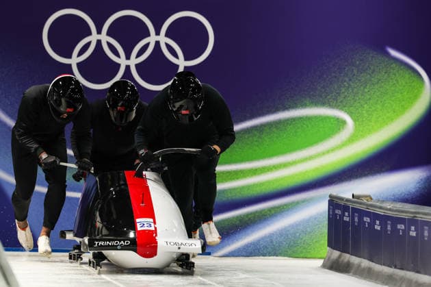 Milano Cortina 2026 - XXV Olympic Winter games, Winterspiele,Spiele, Summer games Cortina D Ampezzo - Italy Thursday , February 19 , 2026 Bobsleigh - Men s 4-man - Official training BROWN Axel (TTO)  Copyright: xLucianoxMariaxBisi IPAxSportx xipa-agency.netx xx IPA_71737337 IPA_Agency_IPA71737337