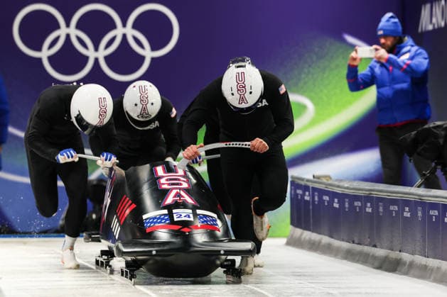 Milano Cortina 2026 - XXV Olympic Winter games, Winterspiele,Spiele, Summer games Cortina D Ampezzo - Italy Thursday , February 19 , 2026 Bobsleigh - Men s 4-man - Official training del DUCA Frankie (USA)  Copyright: xLucianoxMariaxBisi IPAxSportx xipa-agency.netx xx IPA_71737374 IPA_Agency_IPA71737374