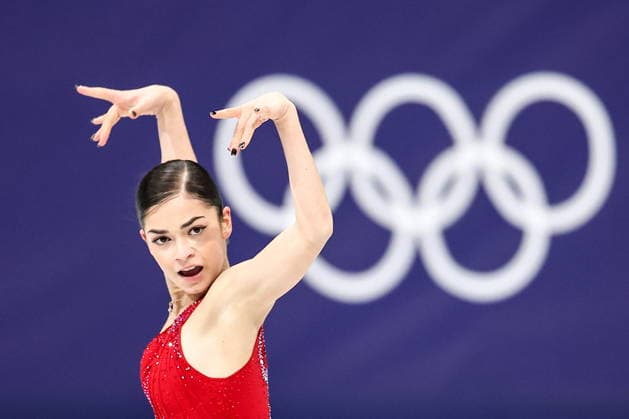ITALY, MILAN - FEBRUARY 19, 2026: AIN athlete Adeliia Petrosian from Russia warms up before the women s singles free skating programme at the 2026 Winter Olympic Games, Olympische Spiele, Olympia, OS at Milano Ice Skating Arena. Peter Kovalev TASS  88957473